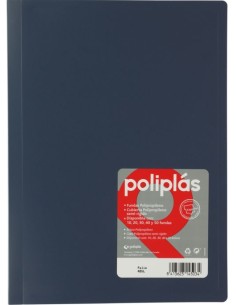 CARPETA Fº 20 FUNDAS SOLDADAS OPACAS AZUL POLIPLAS